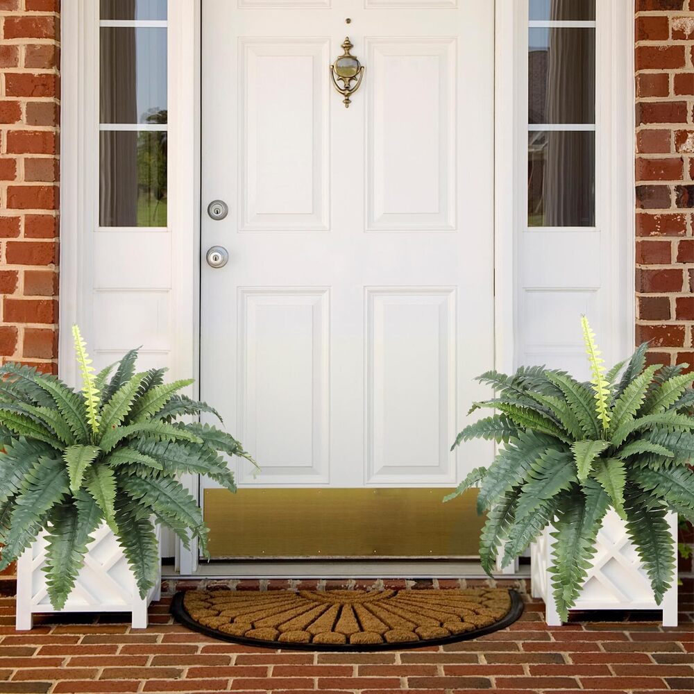 3008 Artificial Ferns for Outdoors Set of 2 Bouquets 30" Diam Large Long - Picture 7 of 8